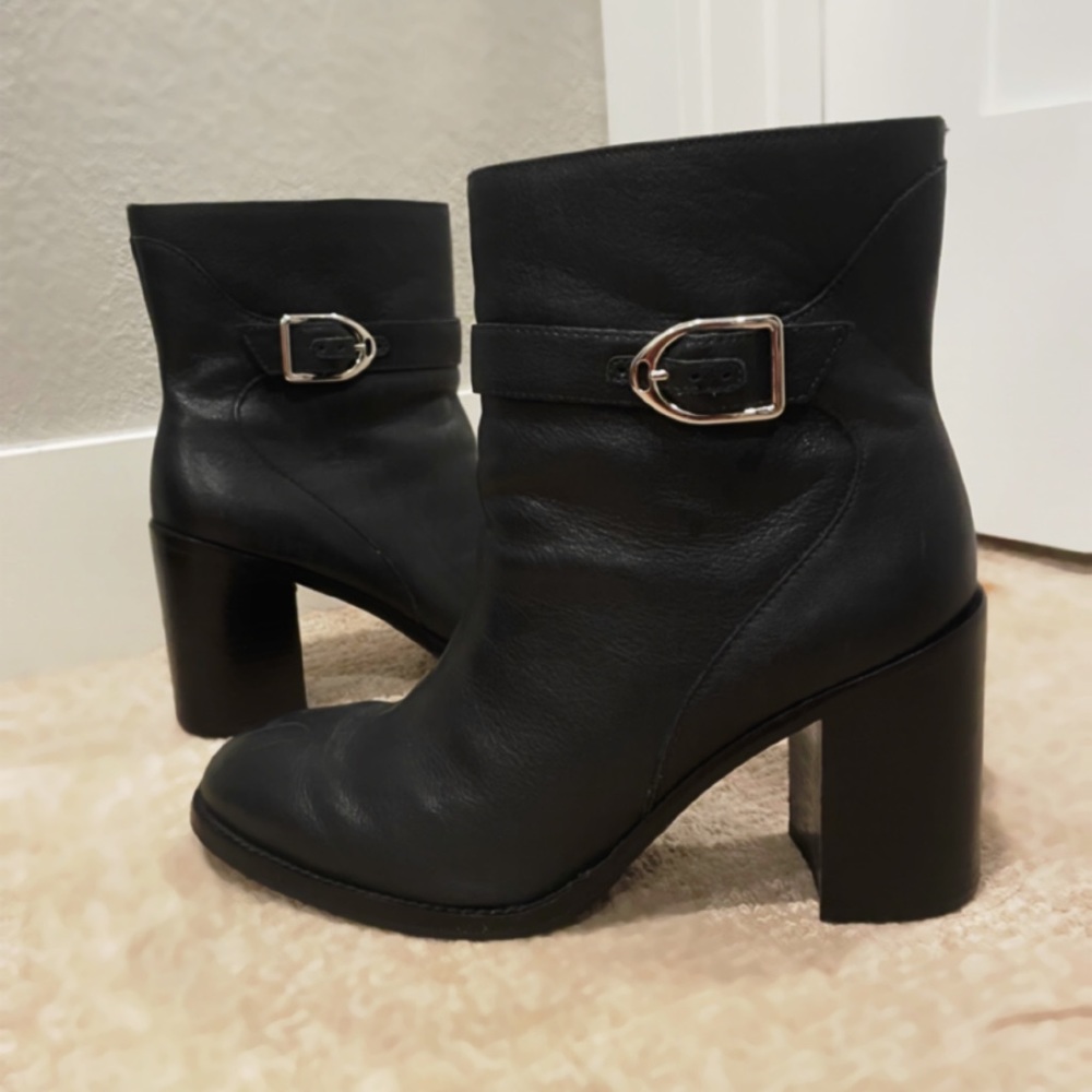 Johnston & Murphy - Leather charlotte boots, black size 9